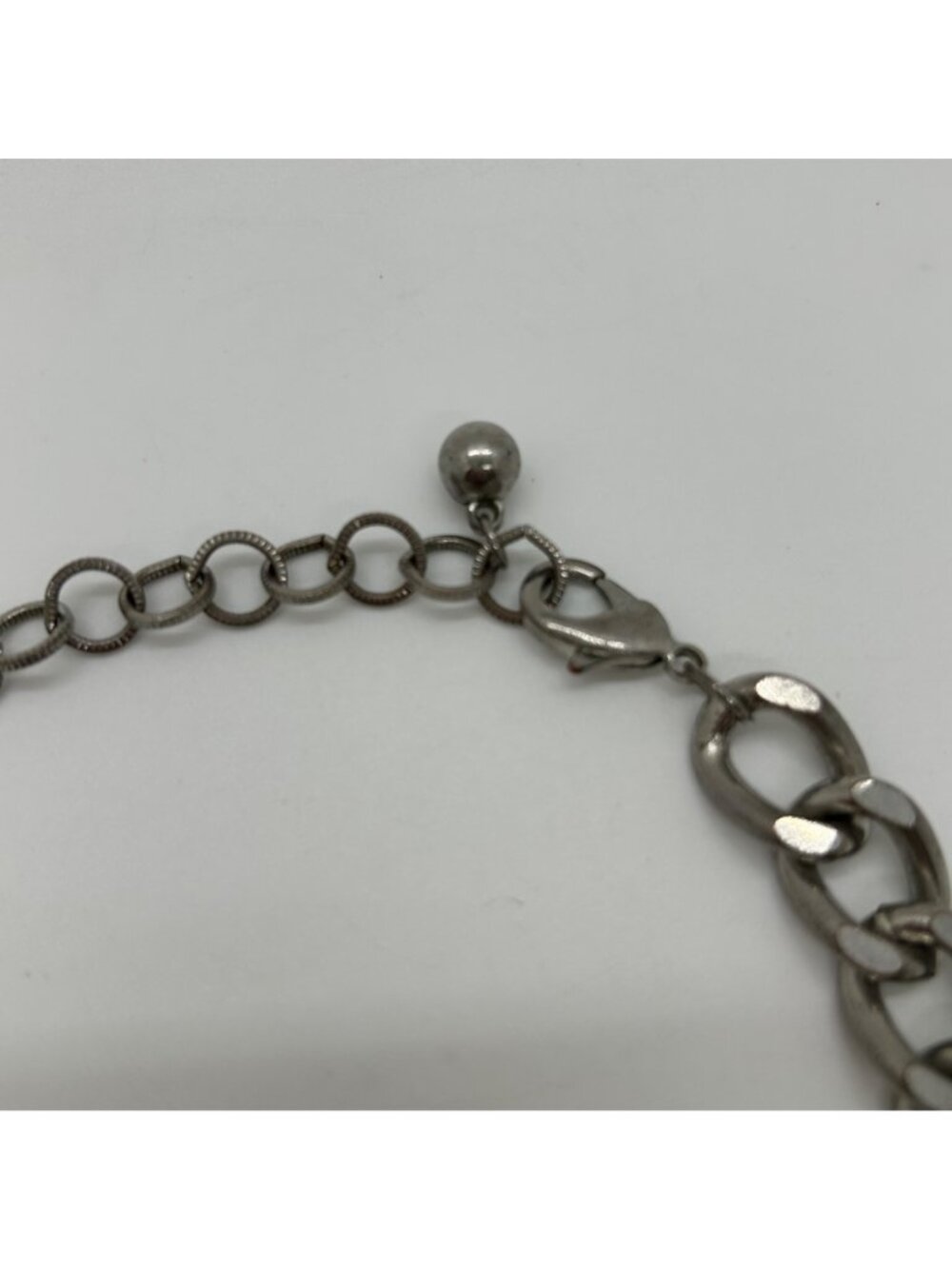 Faux Pearl & Clear Crystal Necklace Chunky Statement Bib Silver-Tone Adjustable - Picture 12 of 15